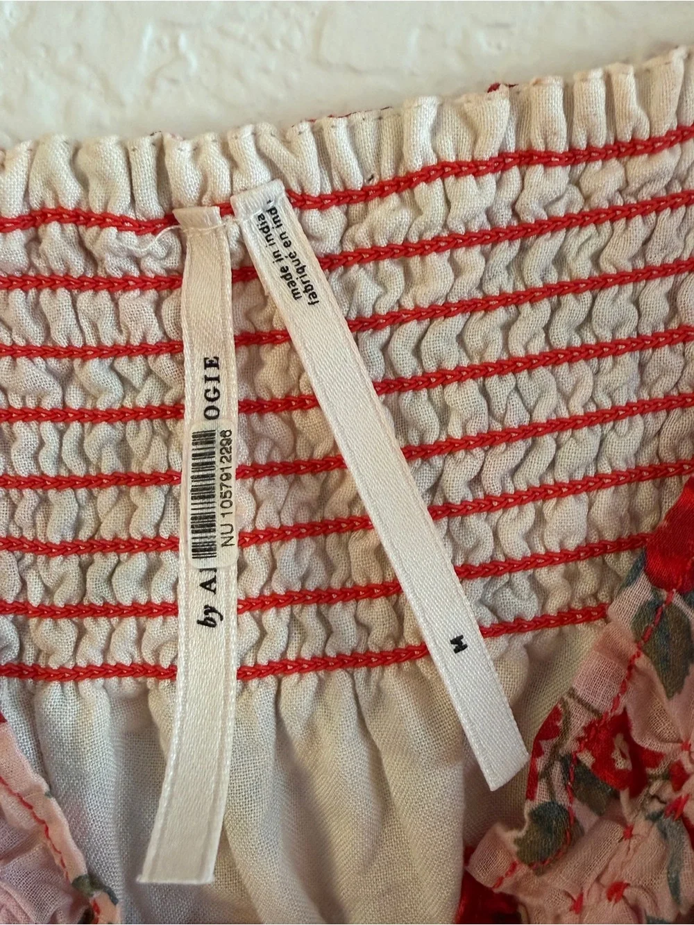Anthropologie Pink Floral Tiered Sundress with Red Accents - Picture 9 of 13
